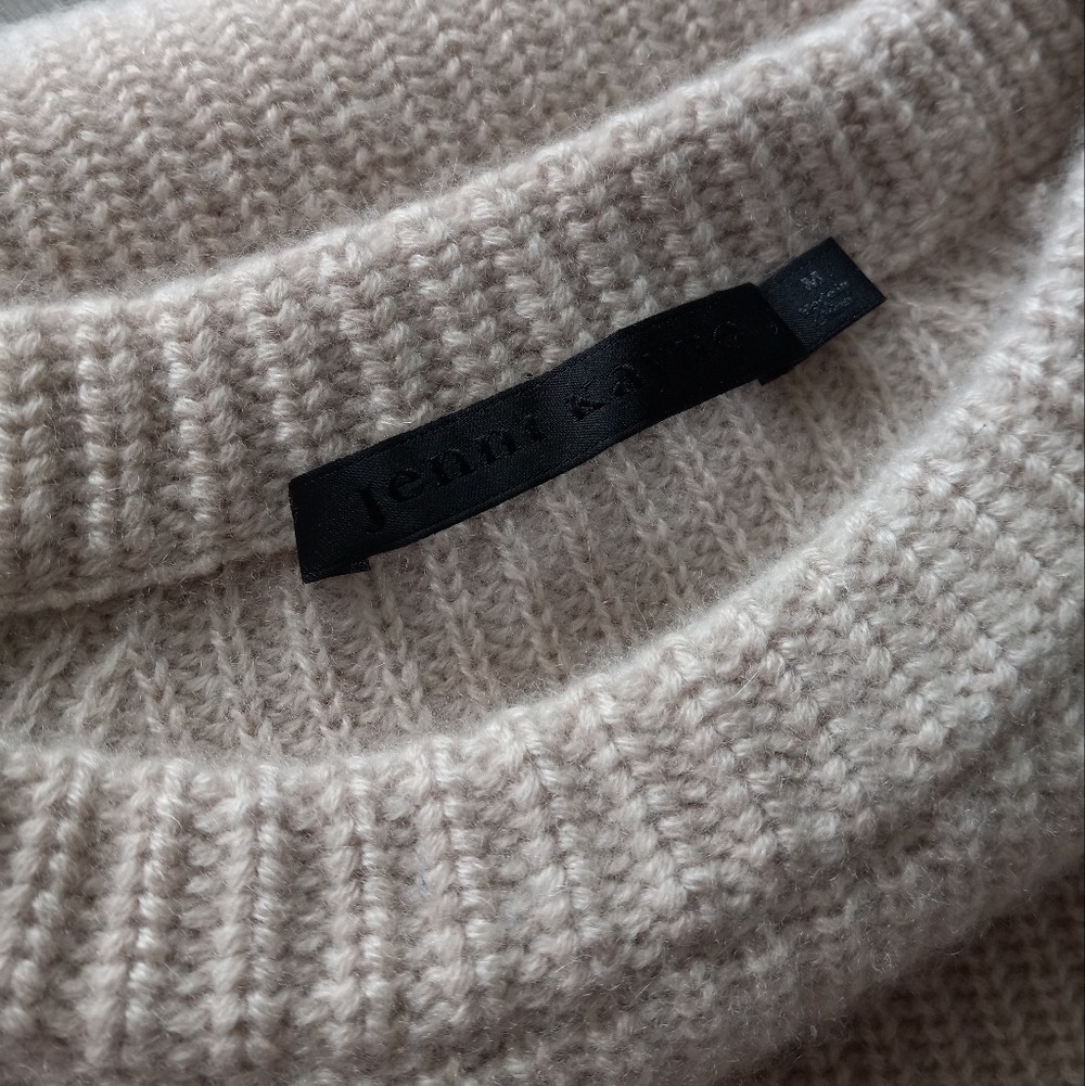 Jenni Kayne Cashmere Fisherman Sweater In Oatmeal M - Picture 8 of 16